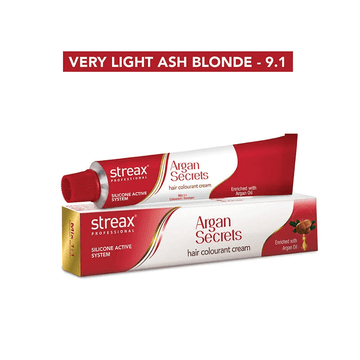 Streax Professional - Argan Secrets Hair Colourant Cream - (Very Light Ash Blonde 9.1) (60gm)