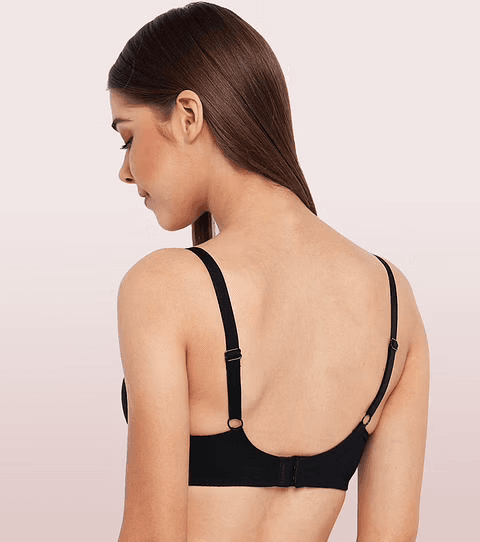 ENAMOR - (A042 - 01N) SIDE SUPPORT SHAPER SUPIMA COTTON EVERYDAY BRA (COLOR - BLACK)