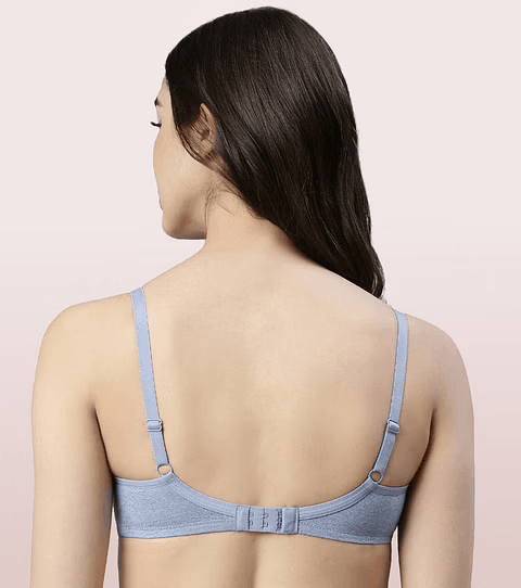 ENAMOR - (A042 - 01N) SIDE SUPPORT SHAPER SUPIMA COTTON EVERYDAY BRA (COLOR - CHAMBRAY MELANGE)