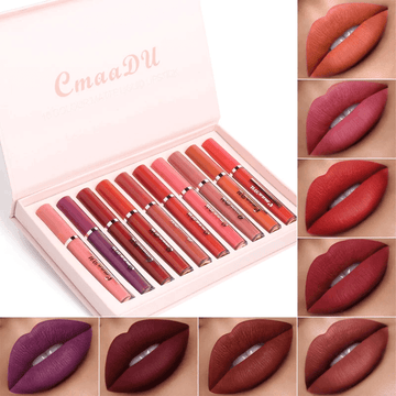 Cmaadu - 10 Colors Lipstick Set Liquid Matte Waterproof Makeup Lip Gloss