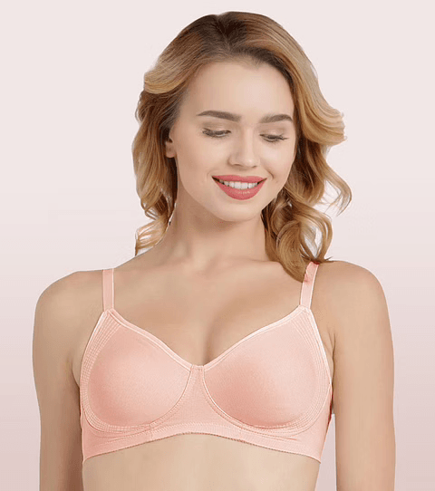 ENAMOR - (A042 - 01N) SIDE SUPPORT SHAPER SUPIMA COTTON EVERYDAY BRA (COLOR - PEARL)