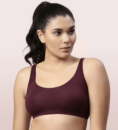 ENAMOR - (SB06) LOW IMPACT BRA - (COLOR - GRAPEWINE) - 01N
