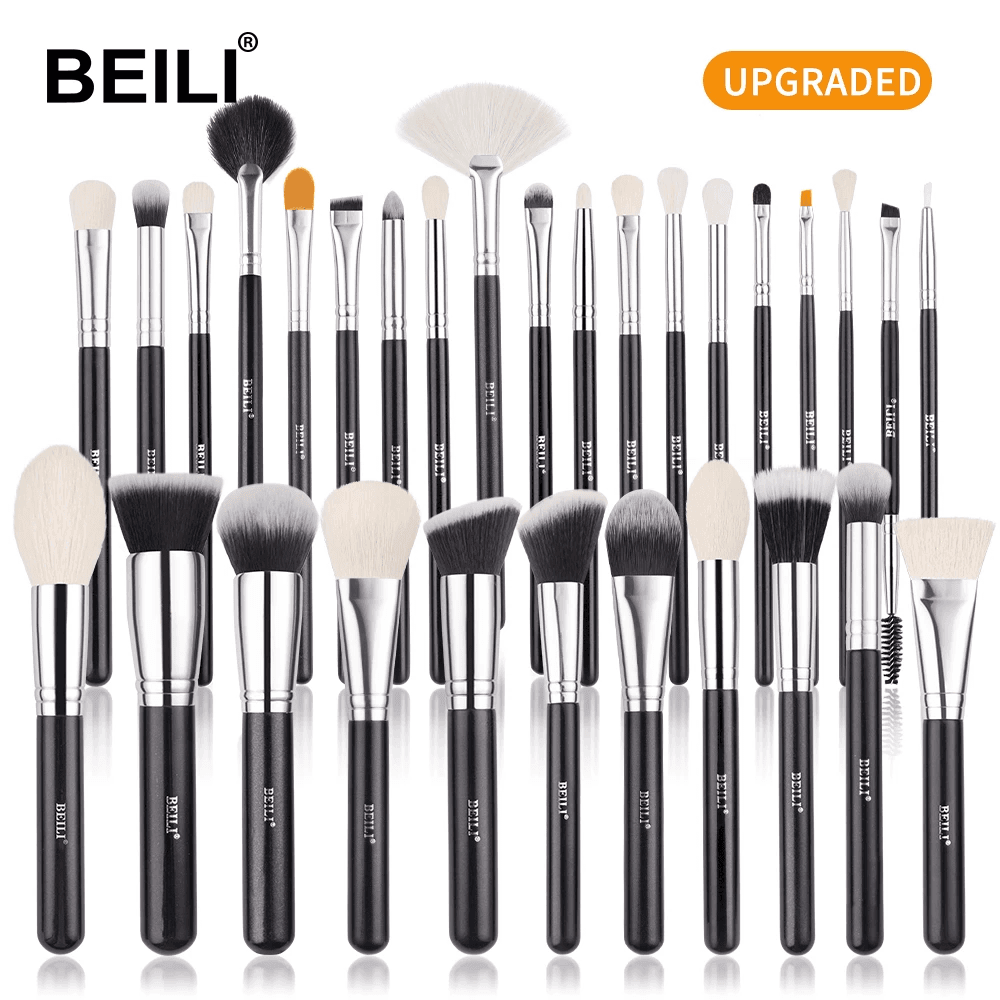 Beili - Black Makeup Brushes Set (30Pcs) With Fan