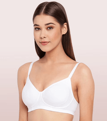 ENAMOR - (A042 - 01N) SIDE SUPPORT SHAPER SUPIMA COTTON EVERYDAY BRA (COLOR - WHITE)