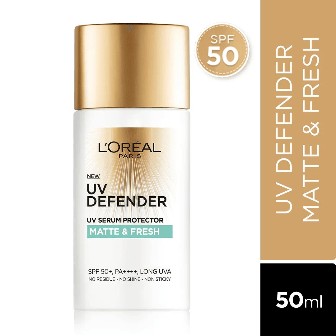 Loreal Paris - Uv Defender Serum Protector Sunscreen Spf 50+, Matte & Fresh (50mL)