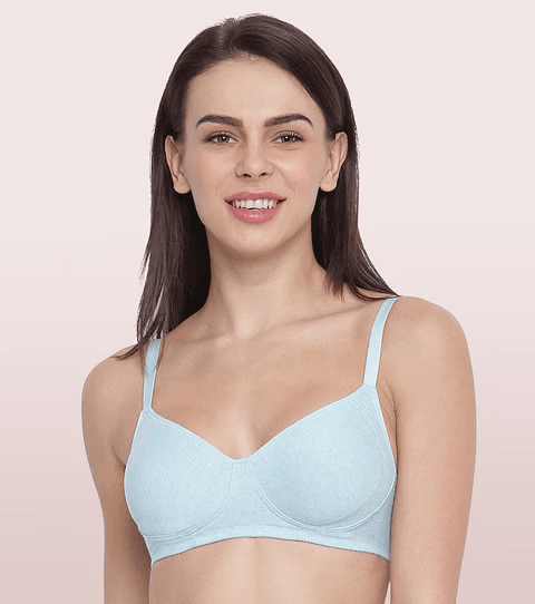 ENAMOR - (A042 - 01N) SIDE SUPPORT SHAPER SUPIMA COTTON EVERYDAY BRA (COLOR - CAPRI MELANGE)