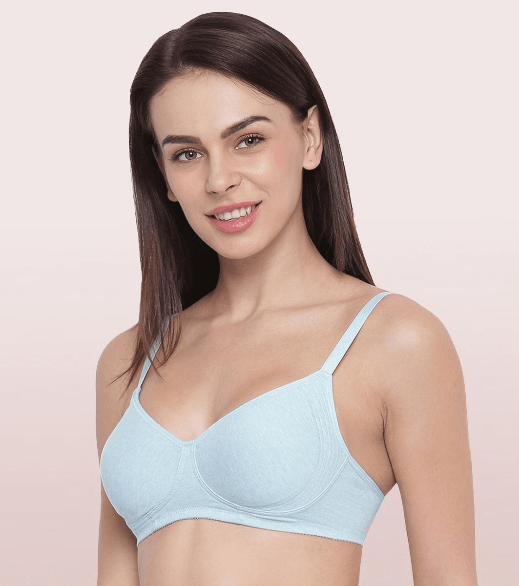 ENAMOR - (A042 - 01N) SIDE SUPPORT SHAPER SUPIMA COTTON EVERYDAY BRA (COLOR - CAPRI MELANGE)