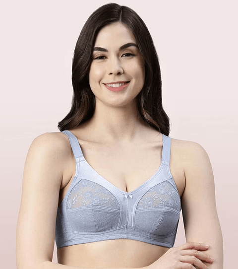 ENAMOR - (A014 - 01N) SUPER CONTOURING M-FRAME FULL SUPPORT BRA (COLOR - CHAMBRAY MELANGE)