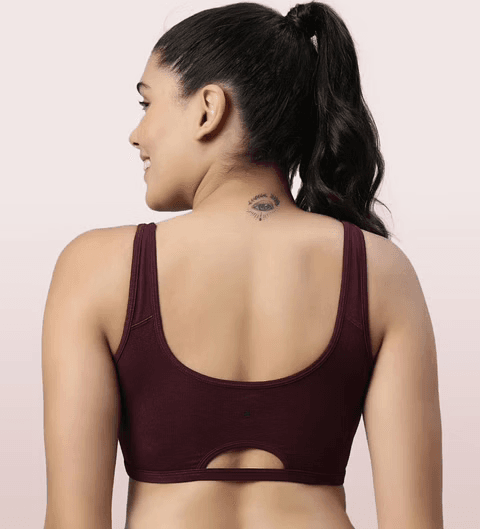 ENAMOR - (SB06) LOW IMPACT BRA - (COLOR - GRAPEWINE) - 01N