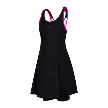 Speedo - Racerback Swimdress With Boyleg - Black - Electric Pink (#8GS878B344) 01N