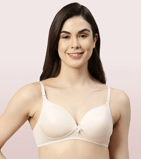 ENAMOR - INVISIBLE NECKLINE T-SHIRT BRA (COLOR - PINK CHAMPAGNE - 01 N) - F065