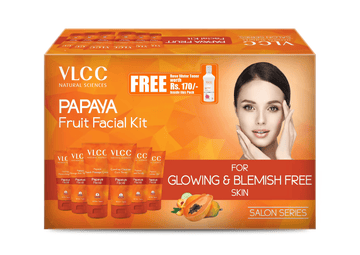 VLCC - Papaya Fruit Facial Kit + FREE Rose Water Toner Worth Rs 170 (300g + 100mL)