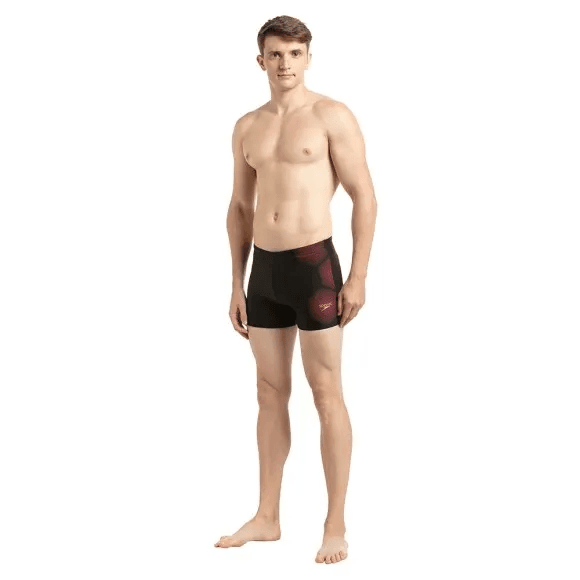 Speedo - Tech Placement Aquashort - Black - Phoenix Red (#811354B023 Size - 40) 01N