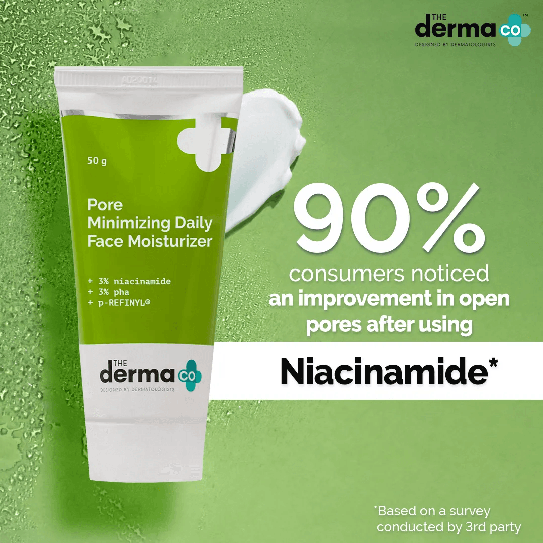 The Derma - Co. Pore Minimizing Daily Face Moisturizer With 3% Niacinamide 3% Pha And P-Refinyl (50g)