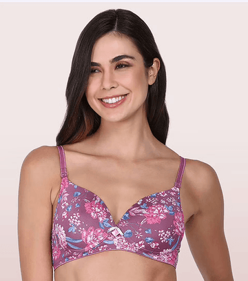 ENAMOR - INVISIBLE NECKLINE T-SHIRT BRA (COLOR - PLUM BLOSSOM - 01 N) - F065