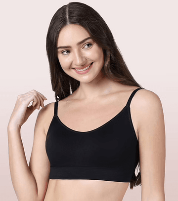 ENAMOR - ULTIMATE COMFORT SMOOTHENING NO PINCH T-SHIRT BRA (COLOR - BLACK - 01N - F037)
