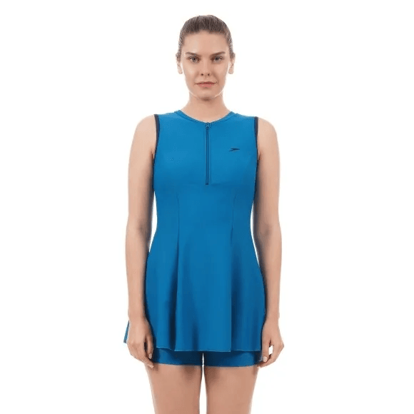 Speedo - Closedback Swimdress With Boyleg - (N) Nordic Teal - Navy (#8FS878P028) 01N