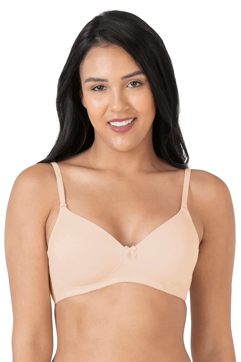 AMANTE - Smooth Charm Padded Non-Wired T-Shirt Bra (BRA10606 - Color - Almond) - 01N