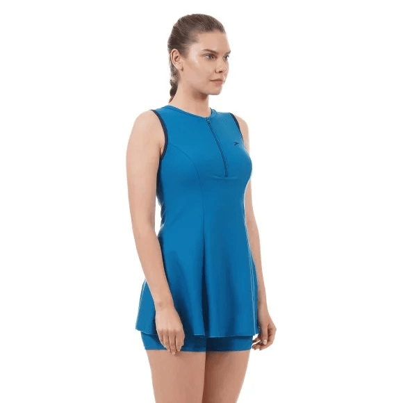 Speedo - Closedback Swimdress With Boyleg - (N) Nordic Teal - Navy (#8FS878P028) 01N