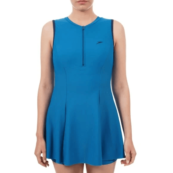 Speedo - Closedback Swimdress With Boyleg - (N) Nordic Teal - Navy (#8FS878P028) 01N