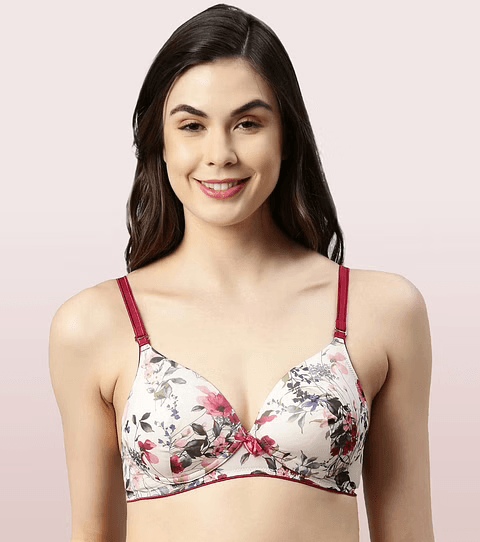ENAMOR - INVISIBLE NECKLINE T-SHIRT BRA (COLOR - WILDFLOWER MELODY - 01 N) - F065