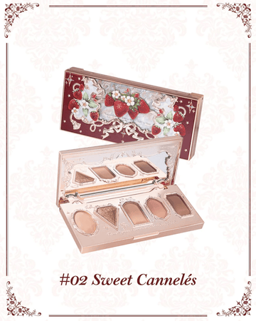 FLOWER KNOWS – STRAWBERRY ROCOCO 5 COLOR EYESHADOW PALETTE (02 Sweet Canneles)