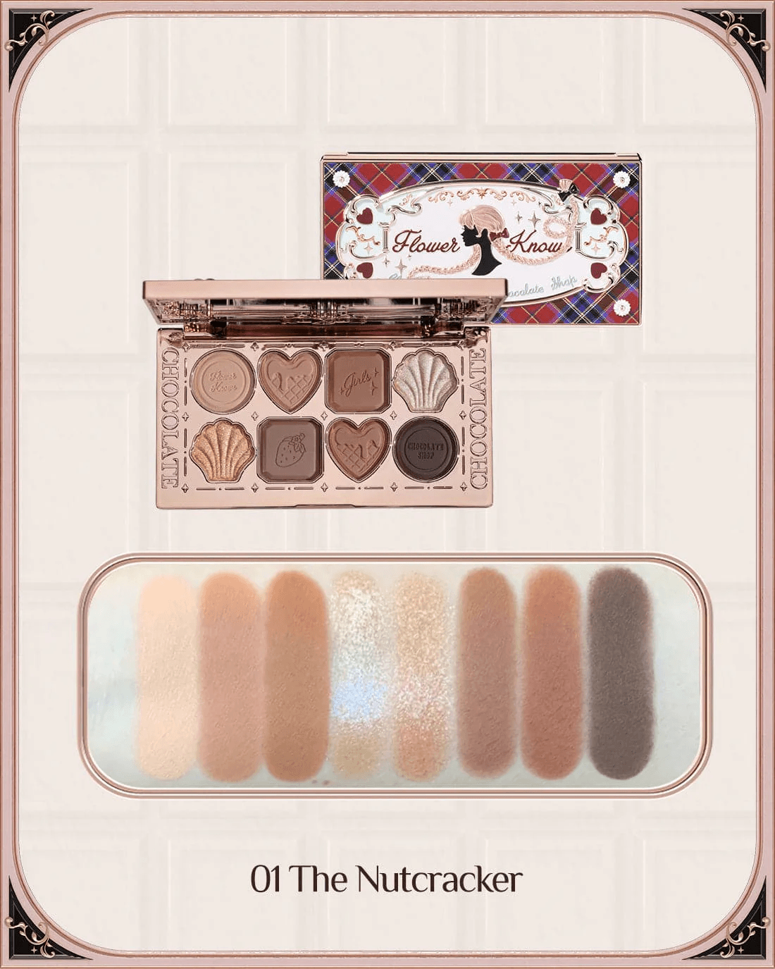 Flower Knows - Chocolate Wonder-Shop Eight-Color Eyeshadow Palette (01 The Nutcracker)