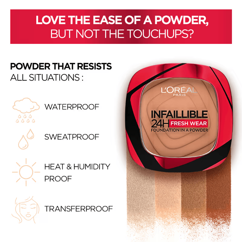 Loreal Paris - Infallible 24H Fresh Wear Foundation in a Powder ((9g)