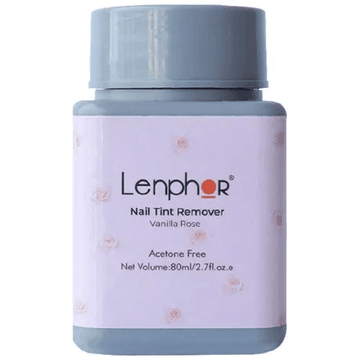 Lenphor - Nail Tint Remover - Removes Nail Paint Stains Instantly, Acetone Free (80mL) Vanilla Rose