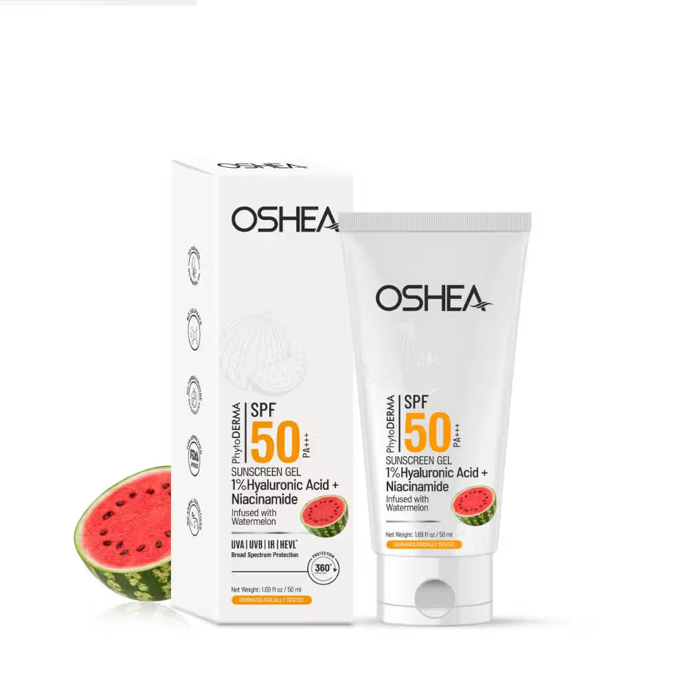 Oshea - Spf50 pa+++ Sunscreen Gel 1% Hyaluronic Acid (50ml)