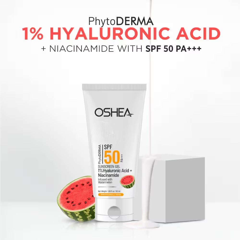 Oshea - Spf50 pa+++ Sunscreen Gel 1% Hyaluronic Acid (50ml)