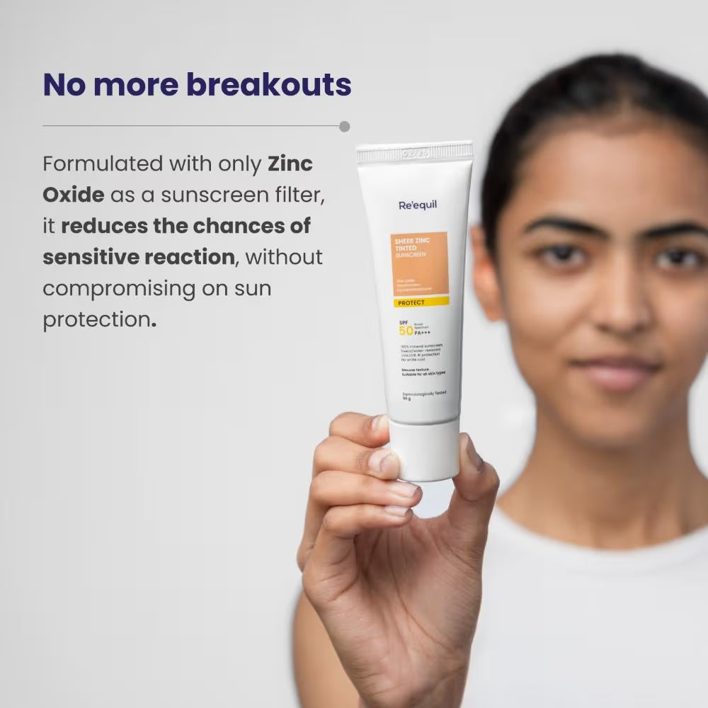 Re’equil – Sheer Zinc Tinted Sunscreen Spf 50 Pa+++
