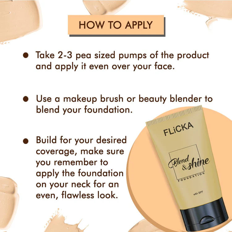 Flicka - Blend & Shine With Spf Foundtion (30ML)