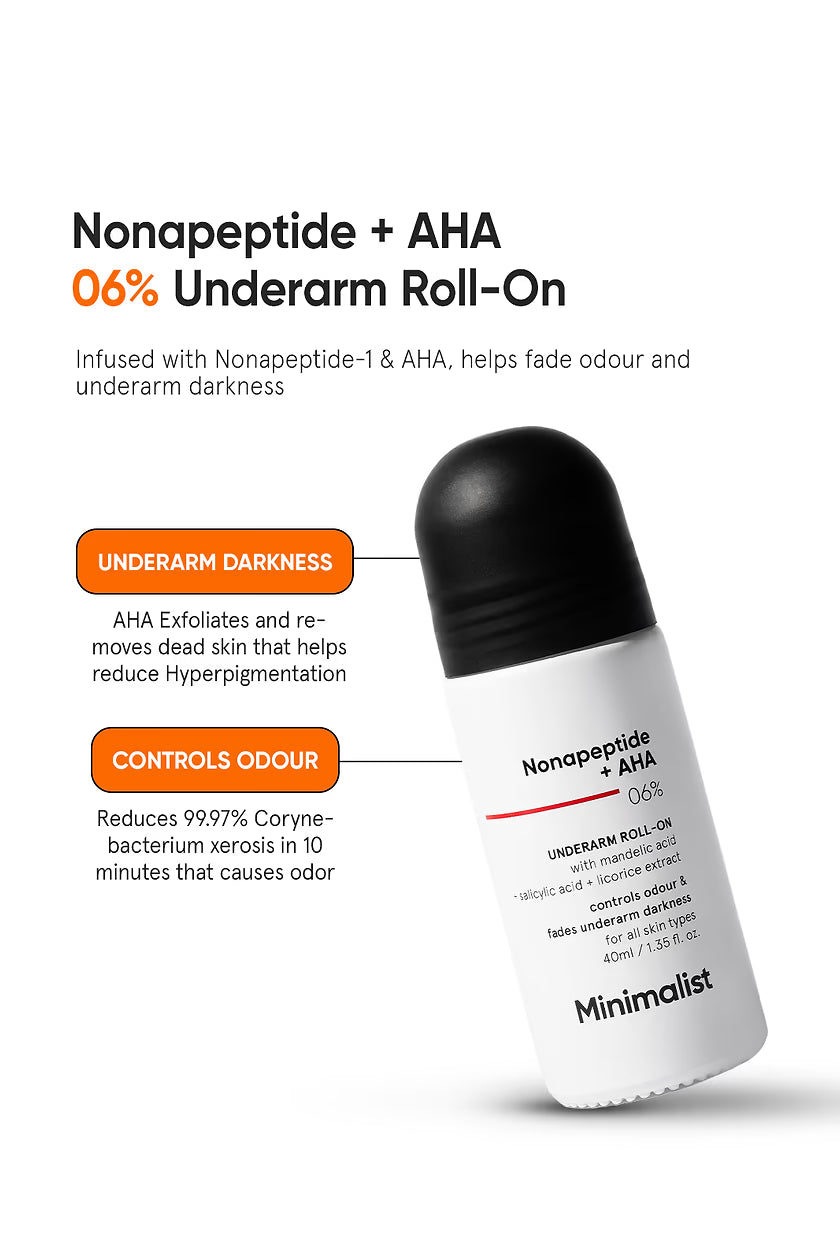 Minimalist - Nonapeptide + AHA 06% Underarm Roll - On (40ML)