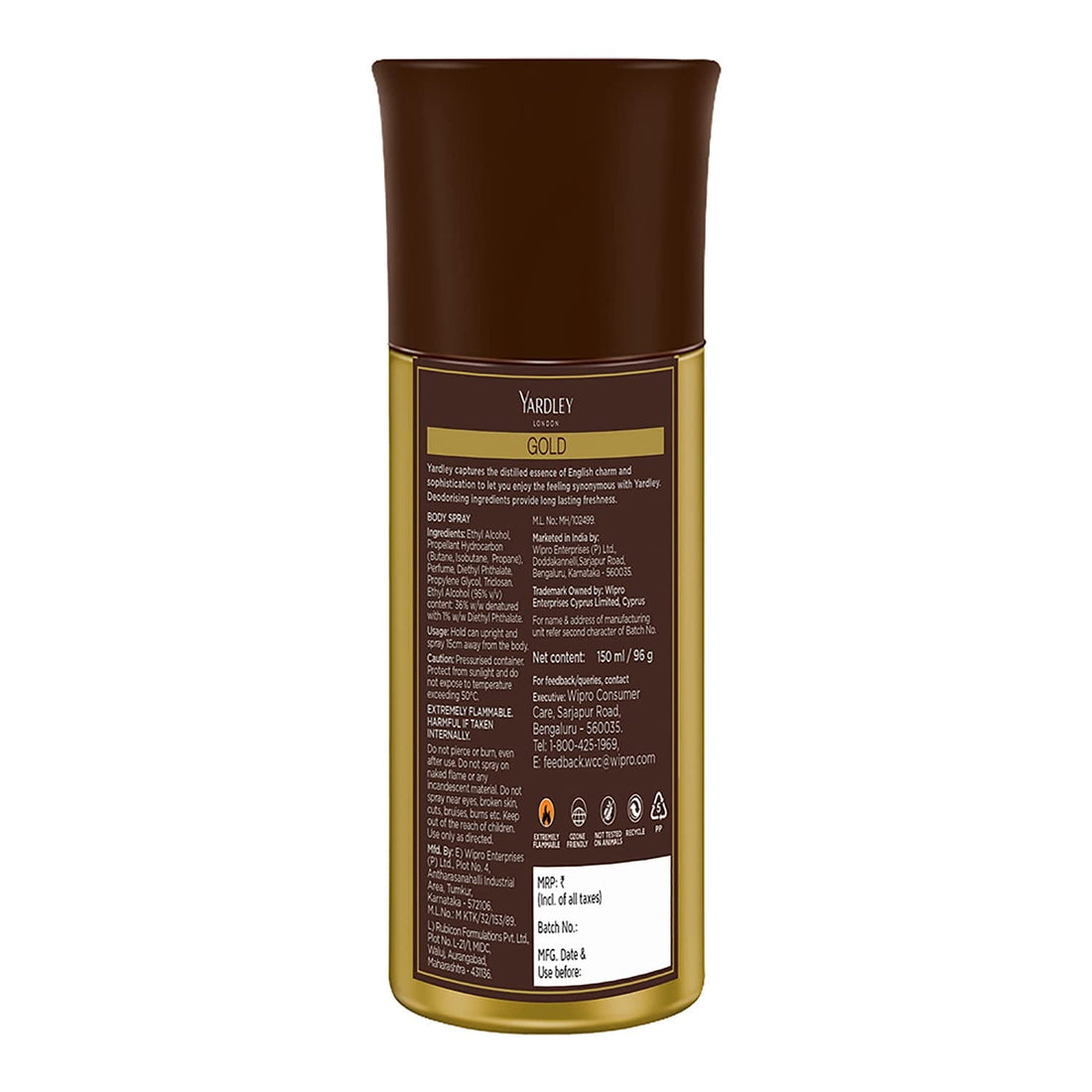 Yardley London - Gold Body Spray For Men (150ML)