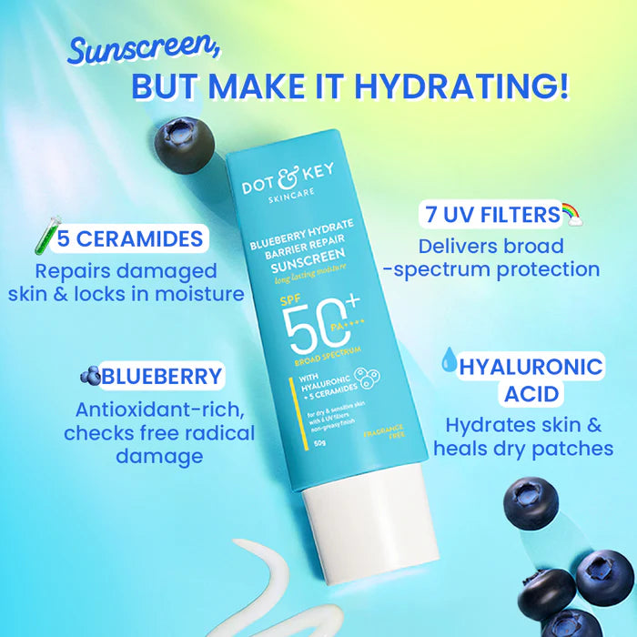 Dot & Key - Blueberry Hydrate Barrier Repair Sunscreen SPF 50 PA++++ (80g)