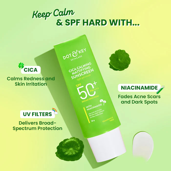 Dot & Key - Cica Calming Mattifying Sunscreen SPF 50 PA++++ (80g)