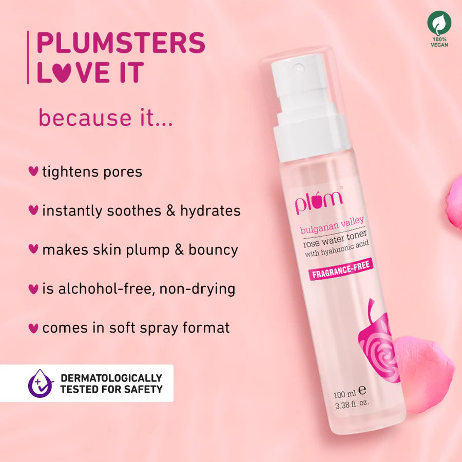 Plum - Bulgarian Valley Rose Water Toner With Hyaluronic Acid (100ML)