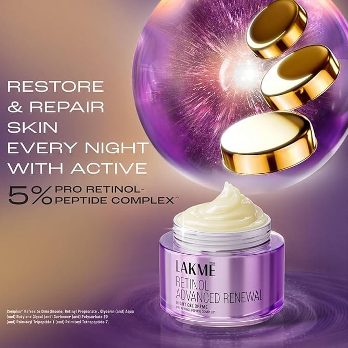 Lakme - Skin Ultime Collection Retinol Advanced Renewal Night Gel Creme (50g)