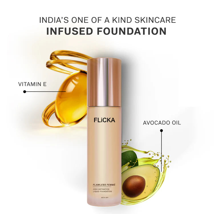 Flicka - Flawless Femme High Definition Liquid Foundation With Spf (30ML)