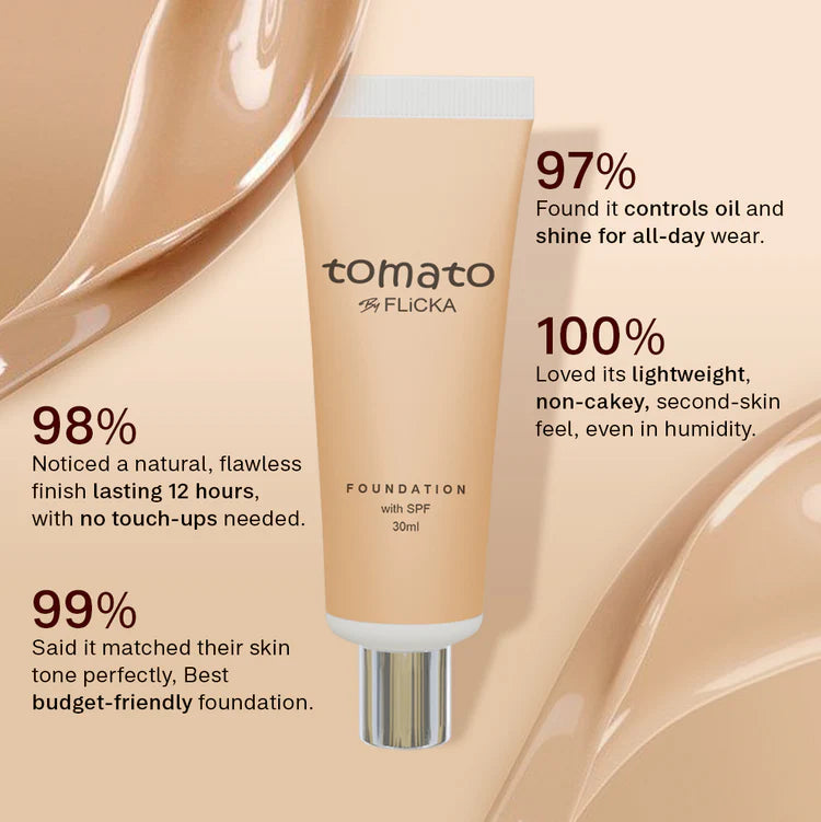 Flicka - Tomato Foundation With Spf (30ML)