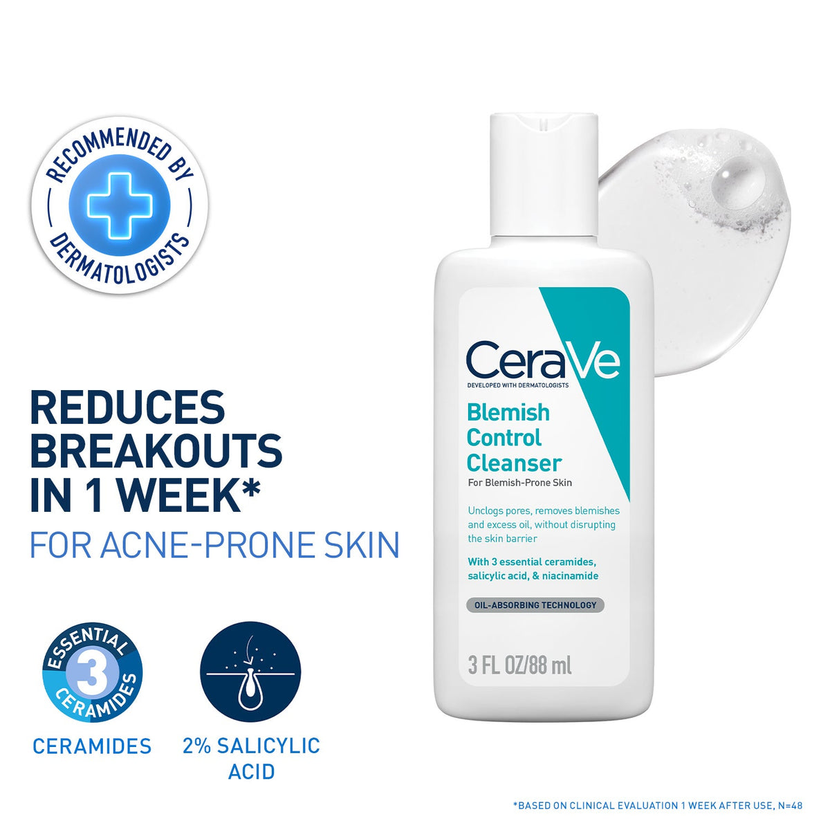 Cera Ve - Blemish Control Cleanser For Blemish-Prone Skin (88ml)