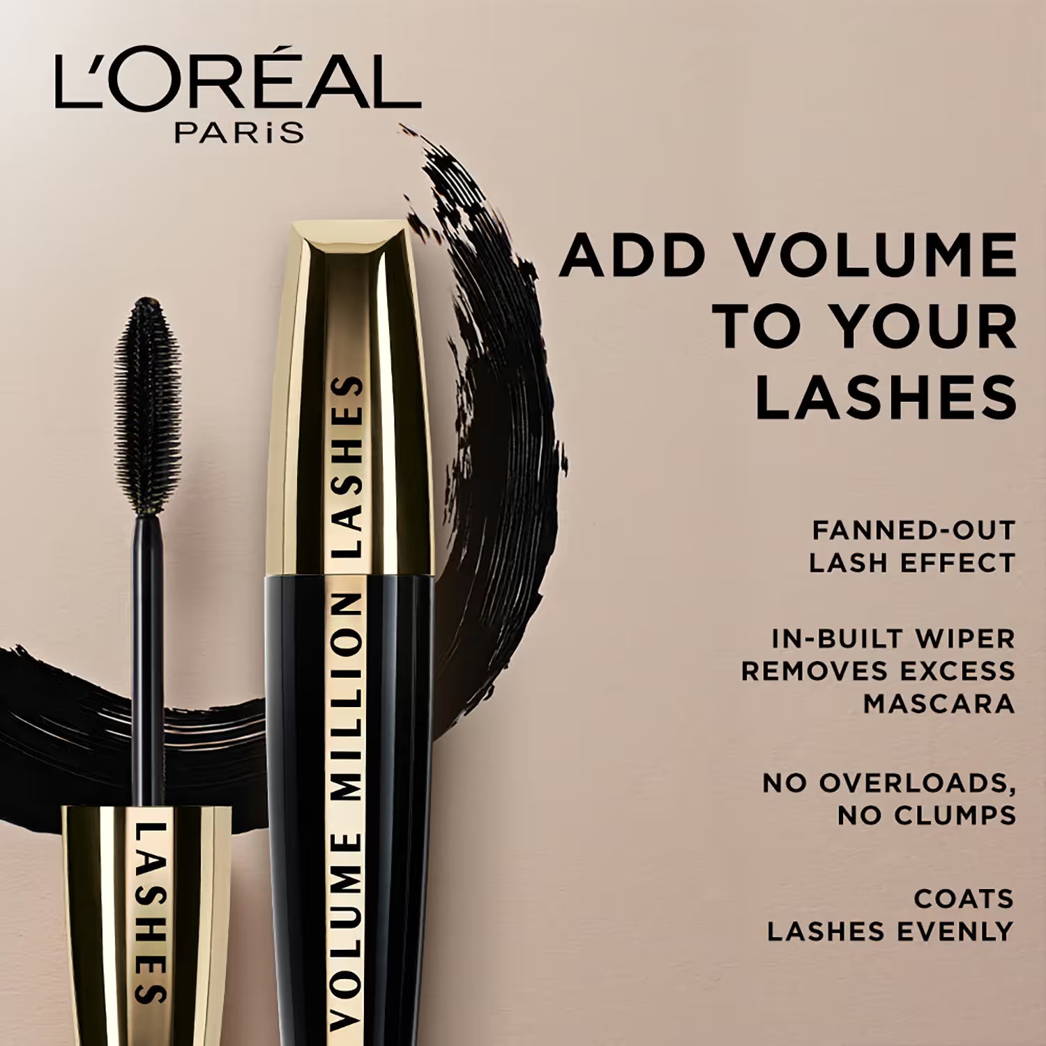 Loreal Paris - Volume Million Lashes Extra Black Mascara (10.7ml)