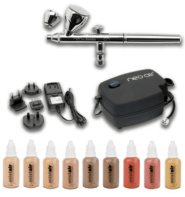 Iwata - Neo Air Light - Duty Low Pressure Airbrush Compressor For Small Projects (Compressor + Silicone Based UHD + Airbrush)