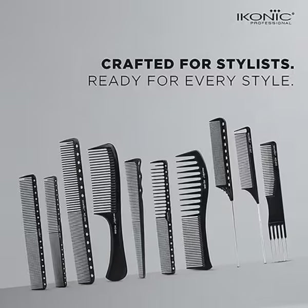 Ikonic Professional - Hair Dressing Comb Set (10)