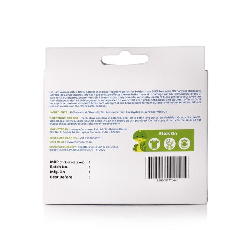 Mamaearth - Natural Repellent Mosquito Patches for babies with 5 hour protection (24Pcs)