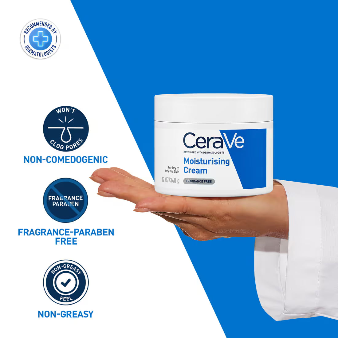 Cera Ve - Moisturising Cream For Dry To Very Dry Skin (340g)