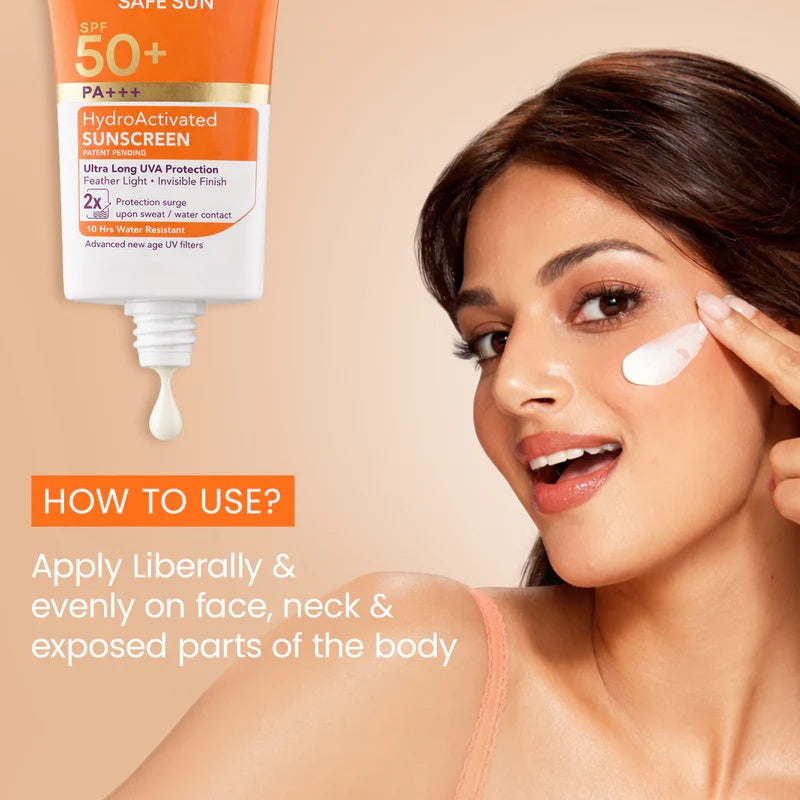 Lotus Herbals - Safe Sun Spf 50 PA+++ Hydro Activated Sunscreen (50ML)
