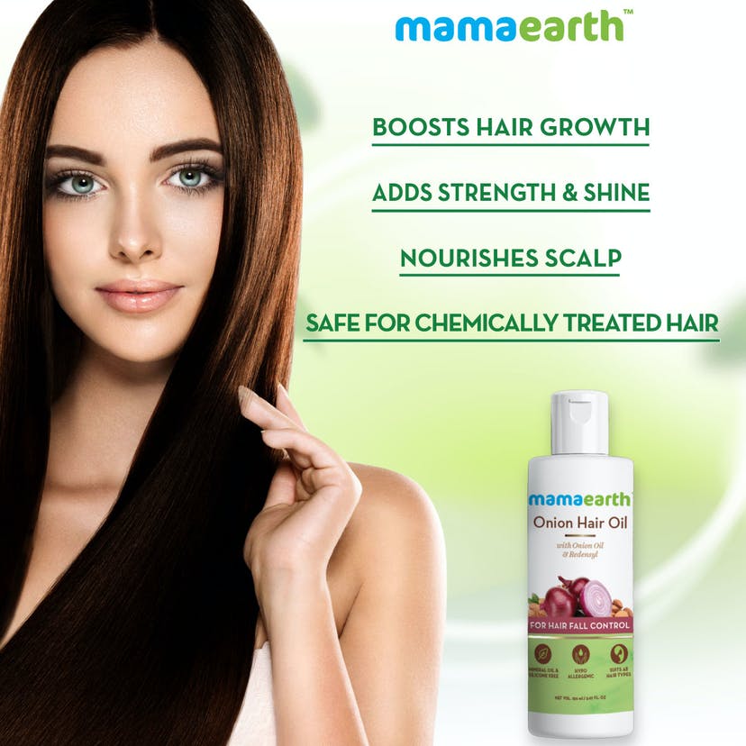 Mamaearth - Onion Hair Oil for Hair Regrowth & Hair Fall Control