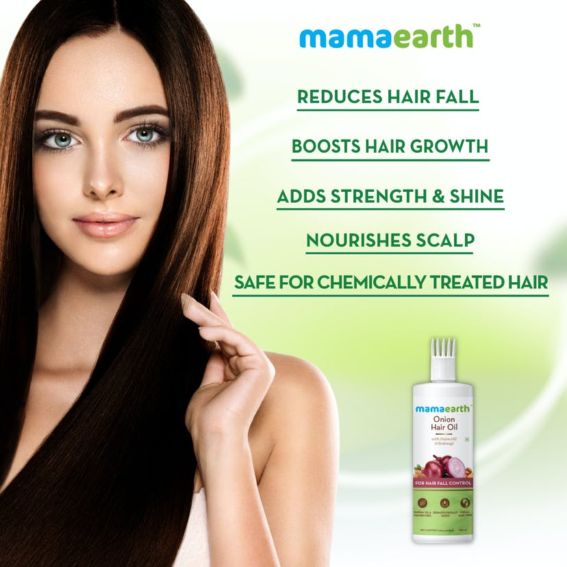 Mamaearth - Onion Hair Oil for Hair Regrowth & Hair Fall Control